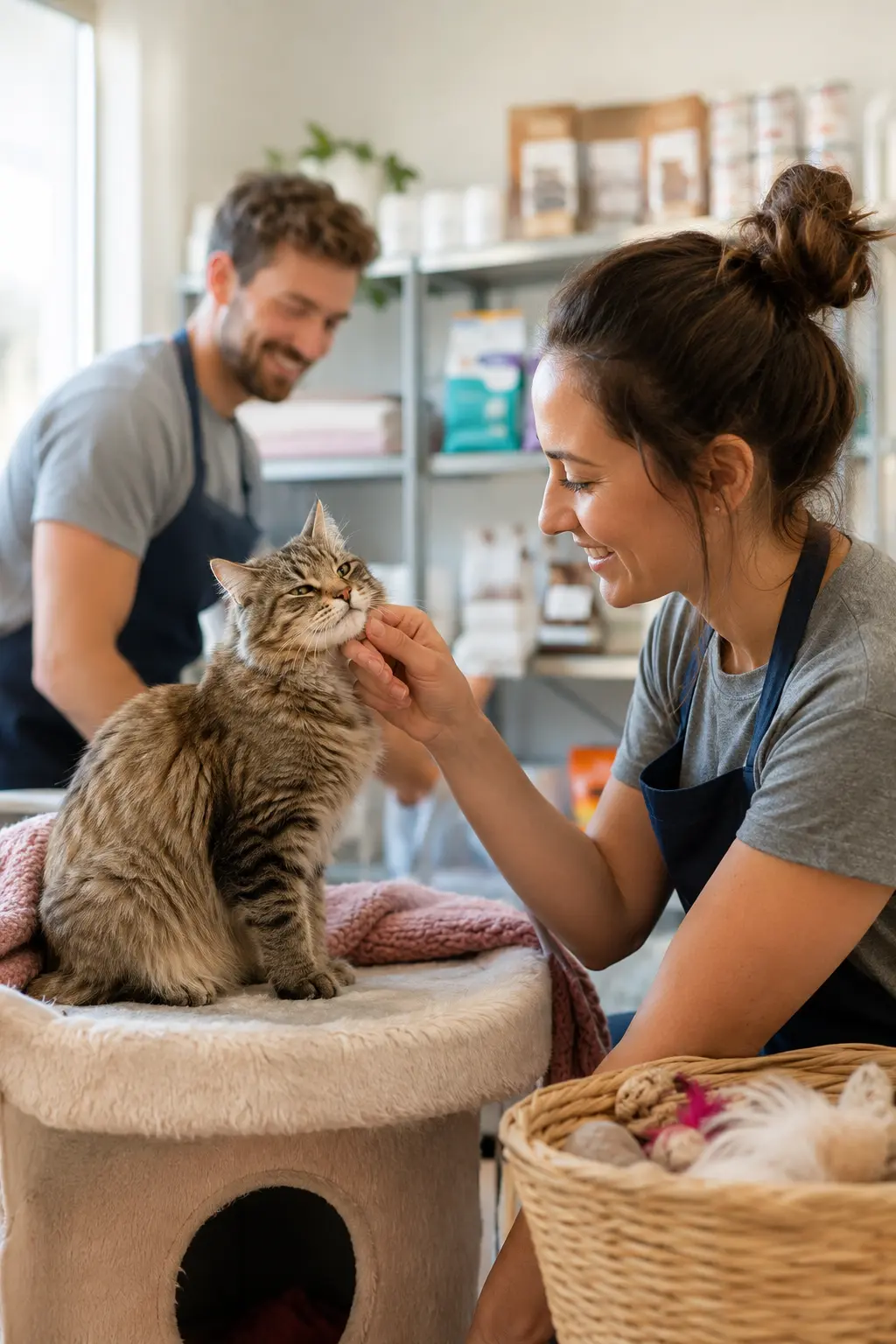 Volunteers caring for rescued animals at Cozy Critter Rescue