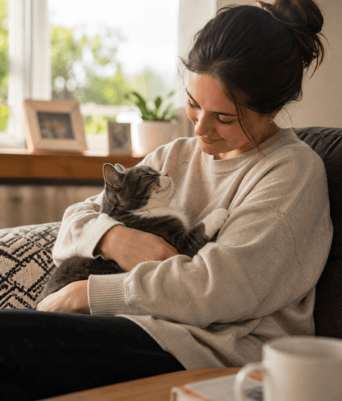 A pet at home with its family before rehoming